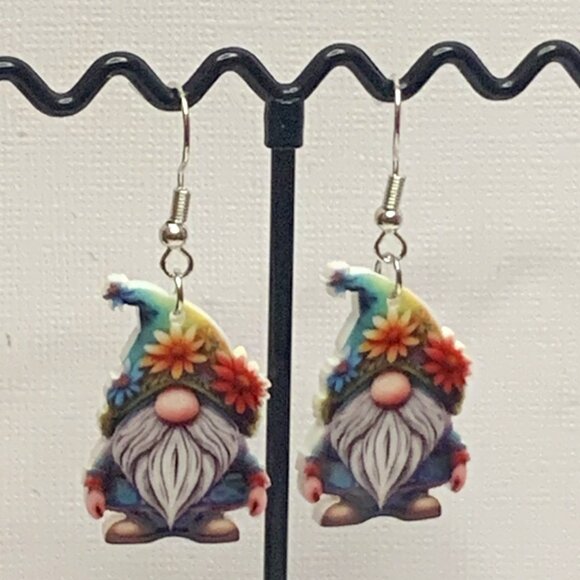 Gnome Earring, Dwarf Earring, Elf Earring, Flower Earring, Boho Earring, Gift - Picture 2 of 4